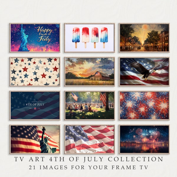 FRAME TV Art 4th of July Collection Bundle | Independence Day | Vintage Americana Summer Art | Patriotic Tv Art Set | Digital Download