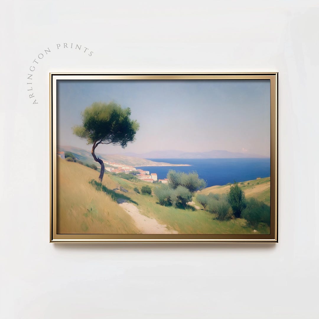Mediterranean Coastal Print, PRINTABLE European Aesthetic Painting ...