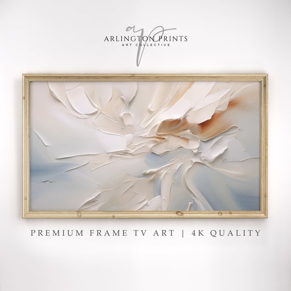 Samsung Frame TV Art Abstract Textured | Neutral Modern White Art | Light Colors Frame TV Art | Minimal Digital Download