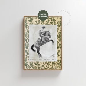 Western Western Briefmarken Dekor, Western Cottage Western Poster, Western Western Poster, Cottagecore Plakat, Western Western Poster