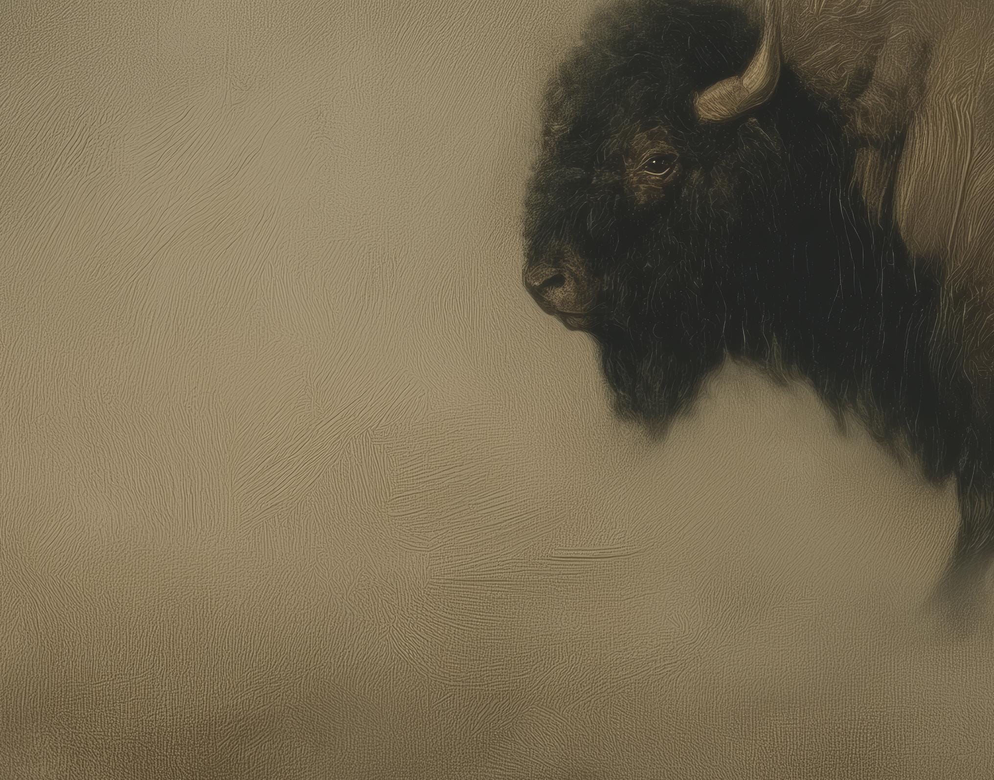 Rustic Buffalo Wall Art, PRINTABLE Vintage Bison Oil Painting, American ...
