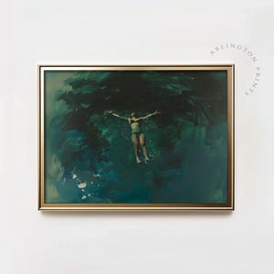 Vintage Coastal Art | Neutral Portrait Ocean Wall Art |  Woman Floating in Water | Coastal Farmhouse Decor | Digital Download | P16