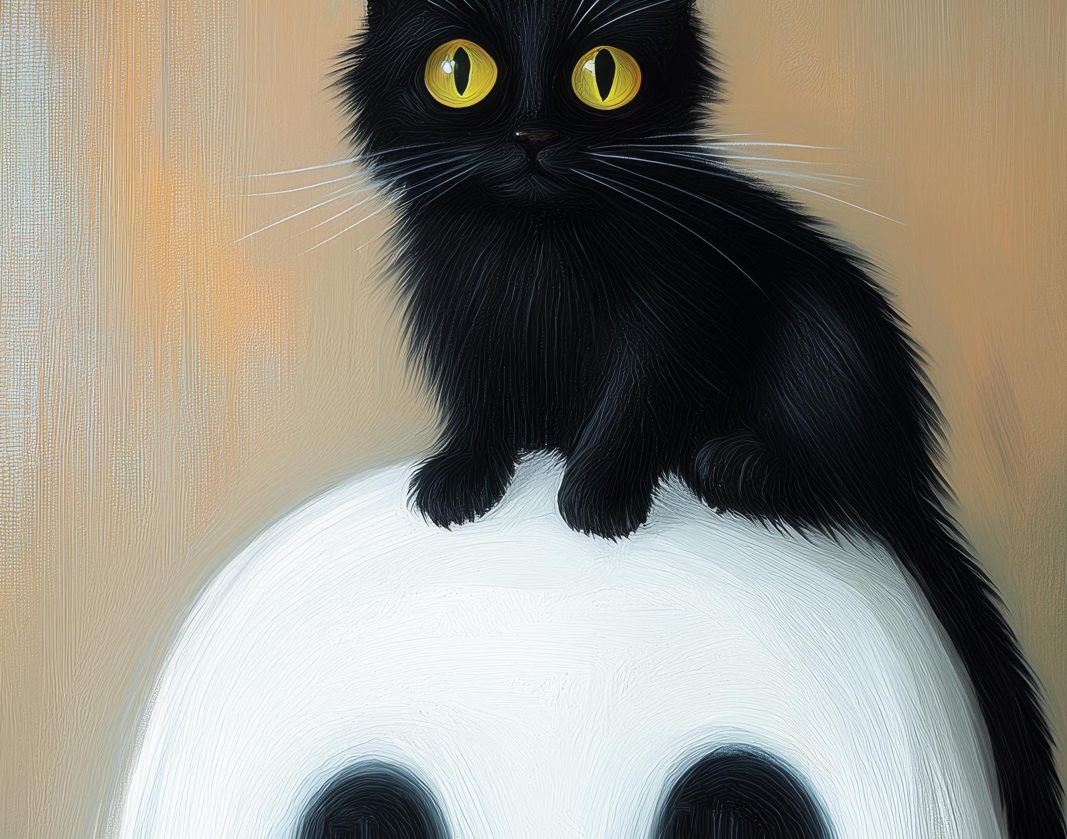 Cute Ghost and Black Cat Printable Halloween Art, Vintage Cottage Art ...
