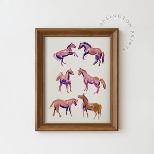 Pink Horse Wall Art, Western Nursery Print, Cowboy Girl Room Decor, Colorful Horse Printable for Kids, Digital Download CD-12