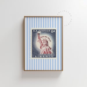 Retro US Stamp Wandkunst, Liberty Poster, 4. Juli 2020, zum Unabhängigkeitstag Dekor, Vintage Americana Art P1-1498