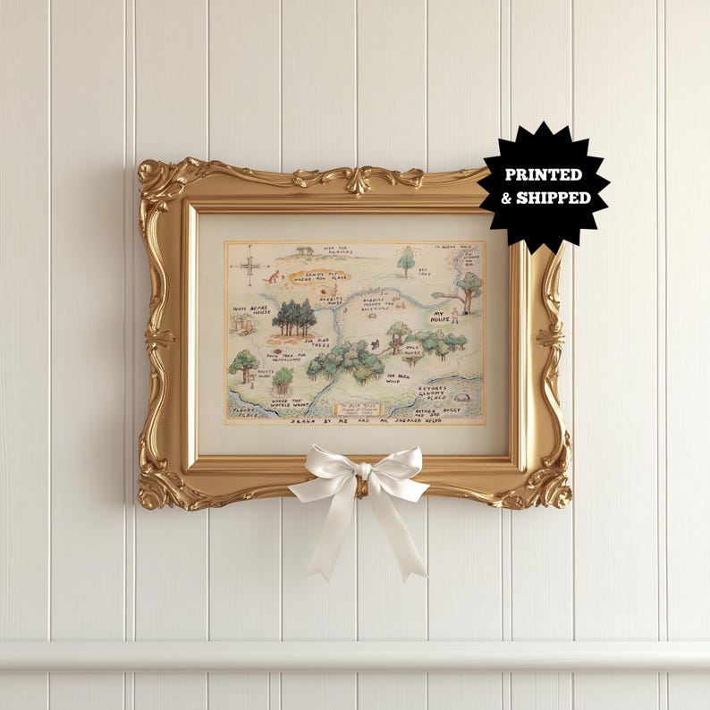 Vintage Woodland Map Giclée Print, UNFRAMED Storybook Nursery Decor ...