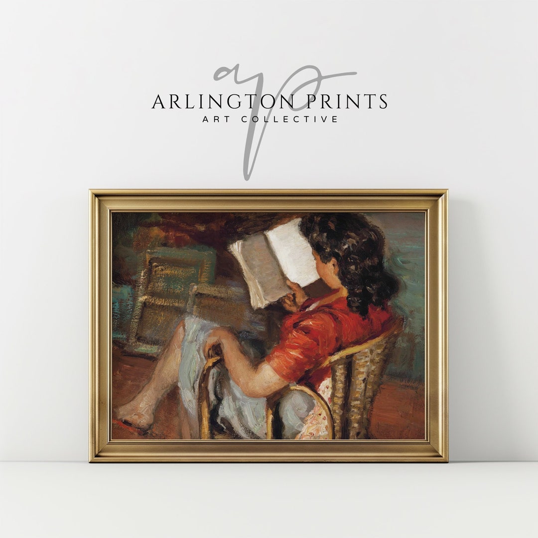 Vintage Woman Reading Art, African American Wall Art, Vintage Printable ...