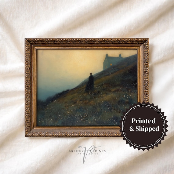 Jane Eyre Gothic Wall Art, Moody Dark Academia Print, Brontë Sisters Inspired Vintage Poster, Printed & Shipped Victorian House Artwork