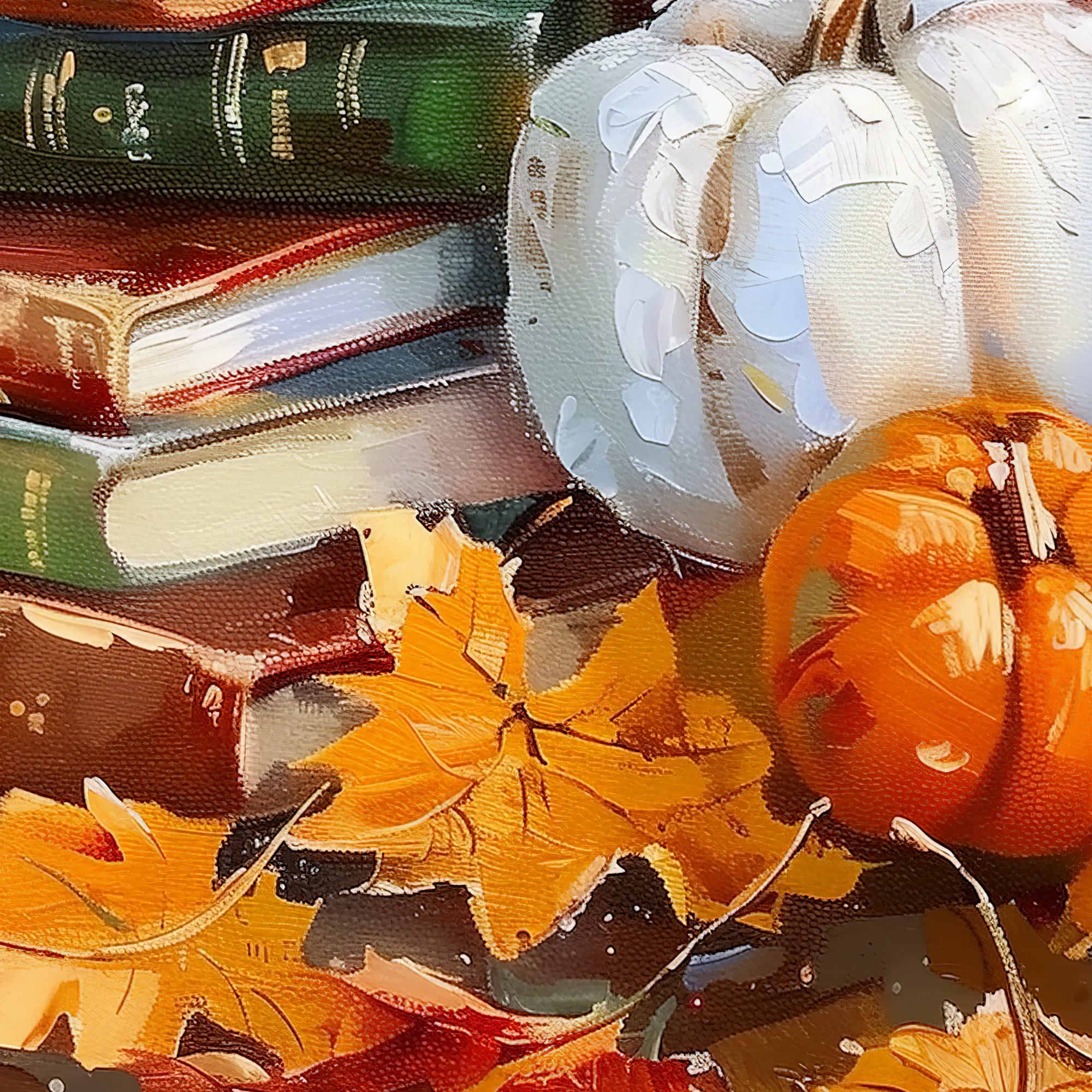 Moody Fall Bookish Wall Art Printable, Vintage Stacked Books Autumn Art ...