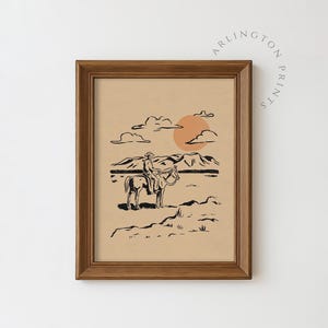 Cowboy Wall Art, Western Printable Wall Art, Desert Horseback Riding Print, Rustic Cowboy Decor, Vintage Western Art, cs-91