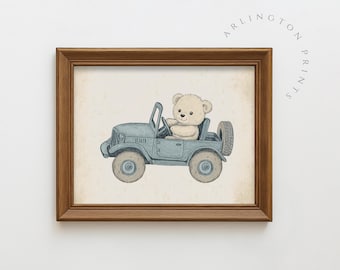 Bären Kinderzimmer Poster | Teddy Bär Abenteuer, Vintage Kinder Kunst (digitaler Download) #8009