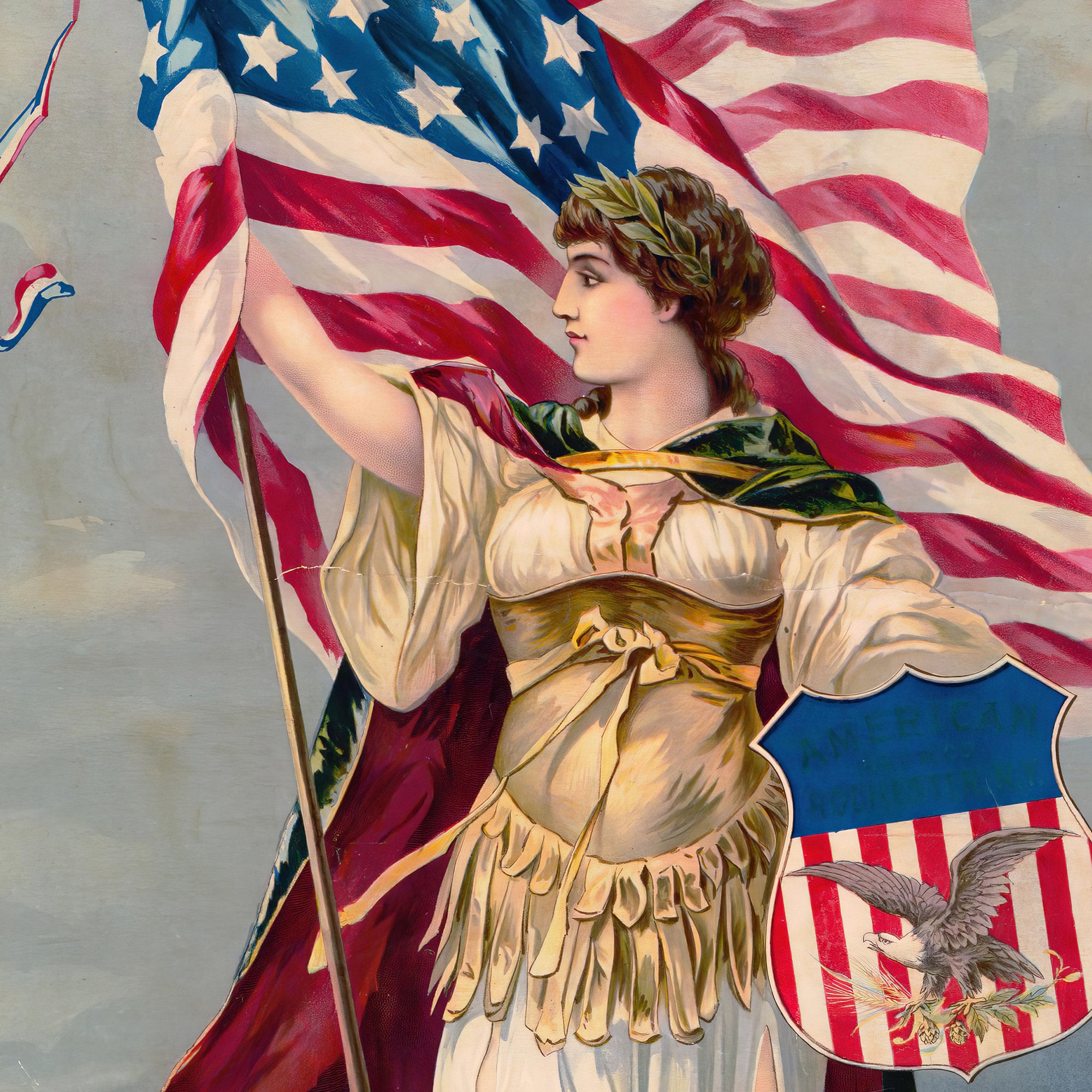 4th of July Vintage Wall Art | Americana Art | Columbia Standing