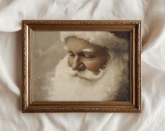 ヴィンテージサンタポートレートプリント、アンティーククリスマス