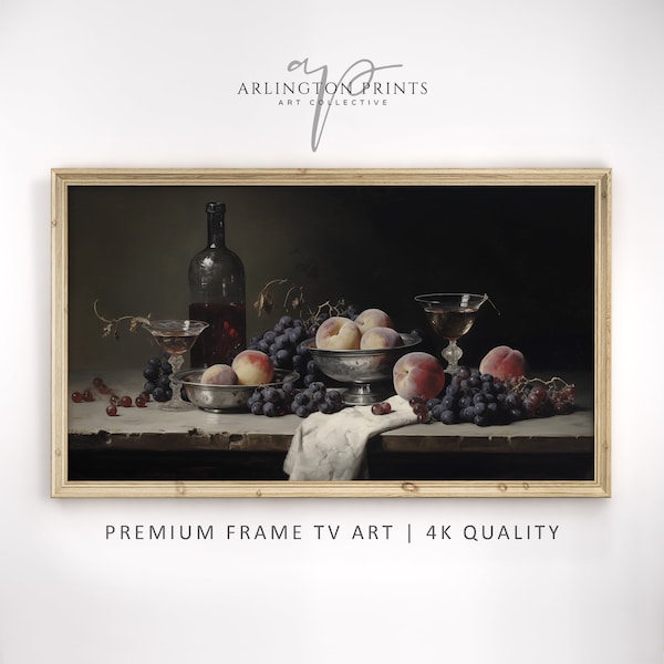 Samsung Frame TV Art, Vintage Wine Painting, Still Life Frame TV Art, Chic Home Decor, Elegant Wall Decor