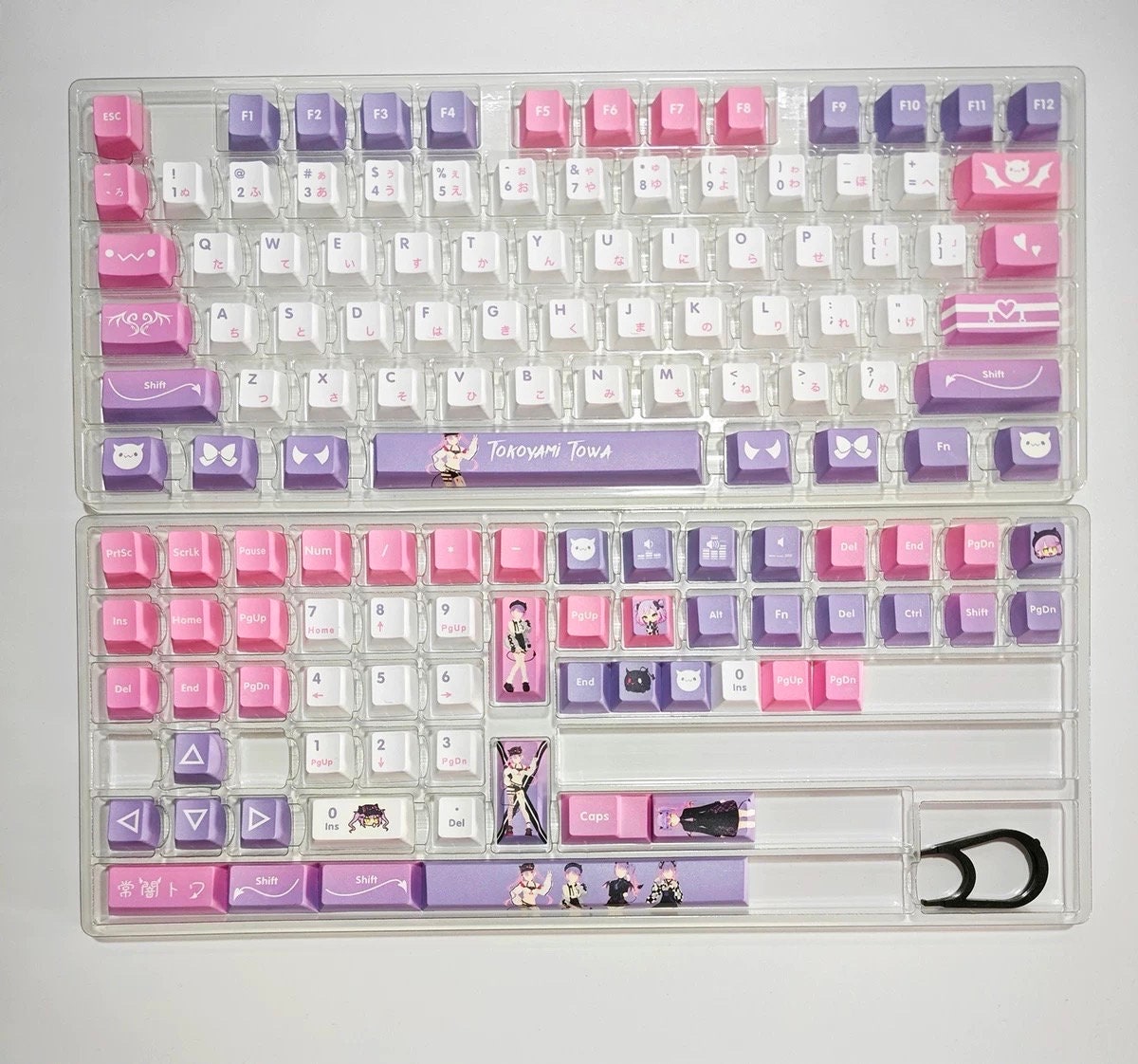 Hololive Tokoyami Towa PBT 132 Keys Cherry Profile Keycaps Set