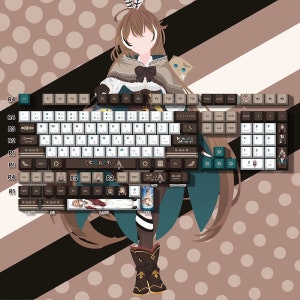 Teclas Hololive Nanashi Mumei: PBT con sublimación de tinta y perfil Cherry, 132 teclas