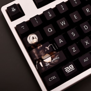 Nier Automata 2B Keycaps: PBT Dye Sublimation, Cherry Profile