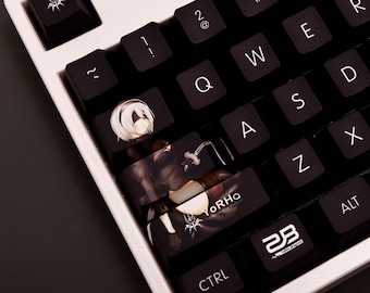 Teclas de Nier Automata 2B: PBT de sublimación, perfil Cherry
