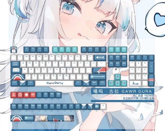 Vtuber Hololive EN Gawr Gura Theme PBT Keycaps - Etsy