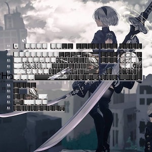 Nier Automata Keycaps: PBT Dye Sublimation, Cherry Profile, 131 Keys