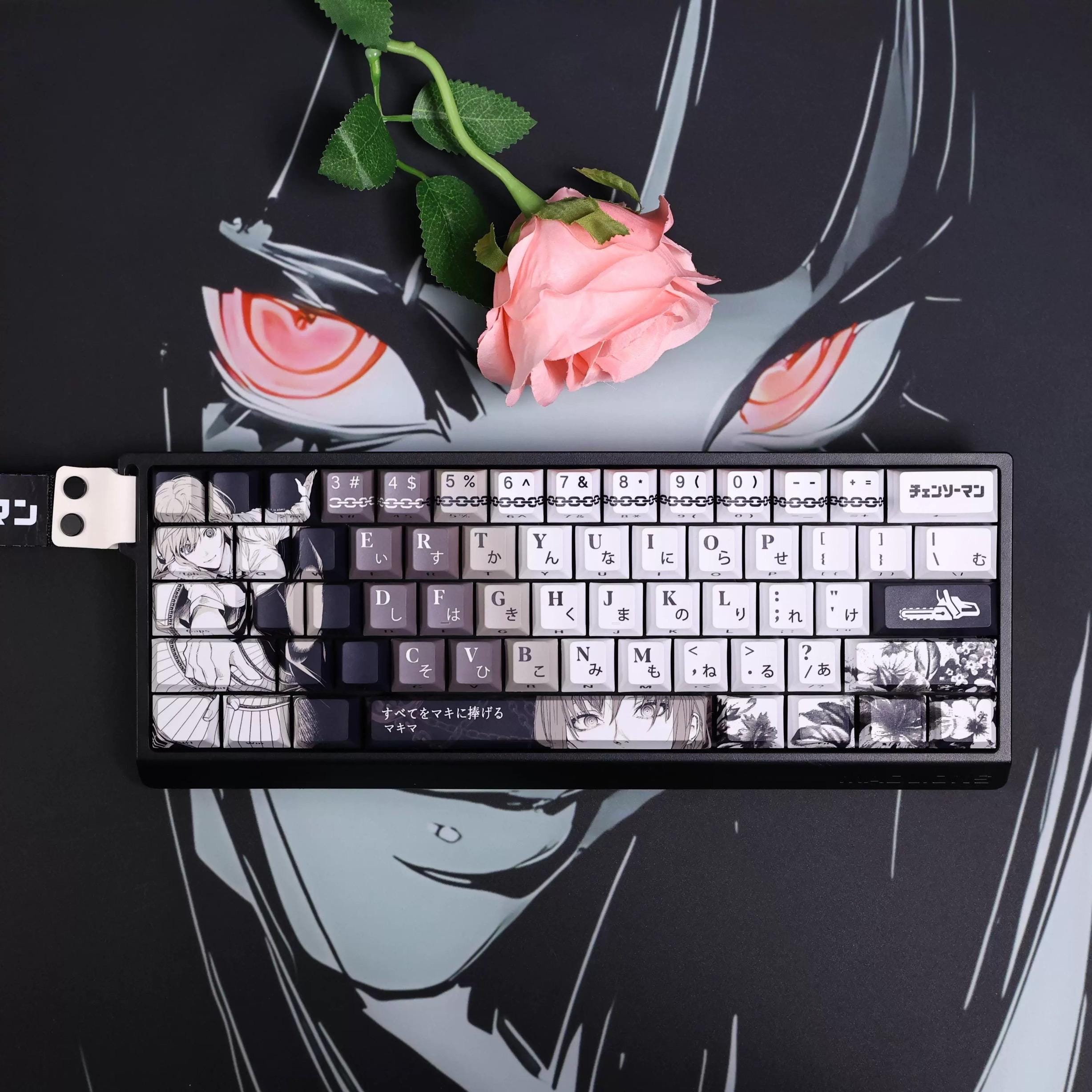 MAKIMA アニメキーキャップセット 108 Keys/set Chainsaw Man Makima Power Keycap PBT Dye Subbed