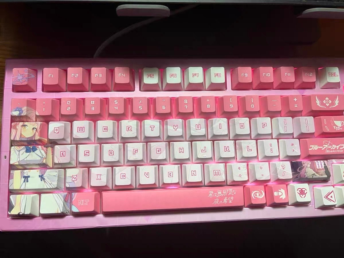 mika♡ Blue Archive Misono Mika Keycaps: PBT Dye Sub Cherry Profile