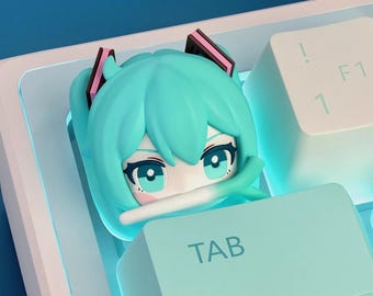 Handmade Hatsune Miku Keycap: Cherry MX Mechanical Keyboard