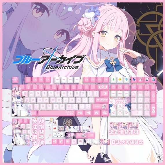 Blue Archive Misono Mika PBT 128 Keys Cherry Profile Keycaps