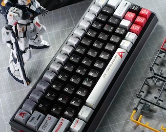 Juego de teclas Gundamm PBT con perfil Cherry: Sublimación de tinta, más de 130 teclas