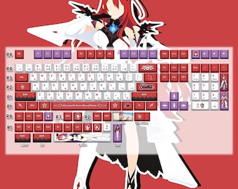 Elizabeth Rose Bloodflame Keycaps: Hololive PBT Cherry Profile - 132 Keys