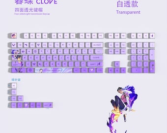 Teclas Valorant Clove: PBT transparente, perfil ASA, 119 teclas