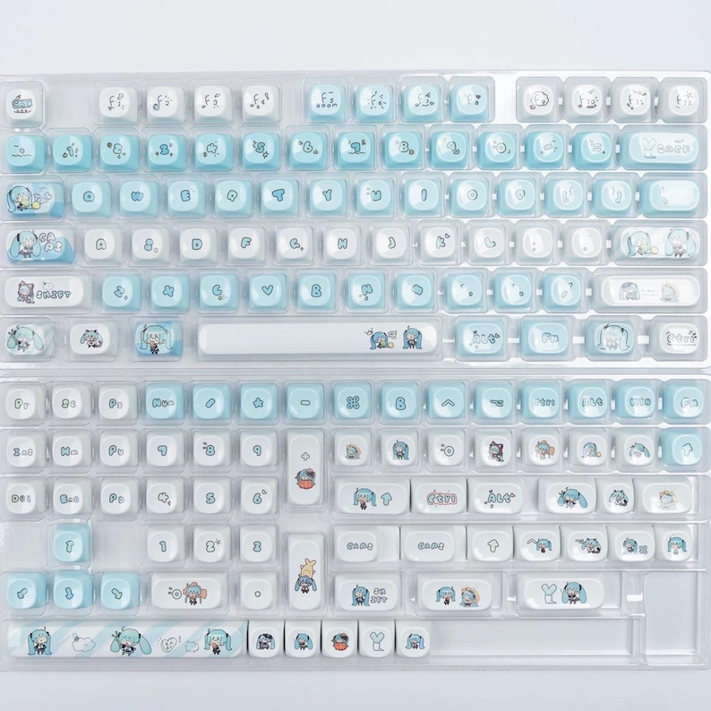 Miku Keys Hatsune Miku Keycaps: PBT Dye Sublimation, 142 Keys - Etsy