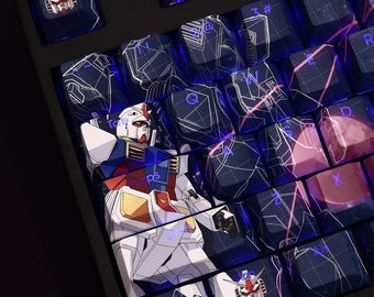 Gundamm RX78 Keycap Set: 108-Key PBT Cherry Profile, Dye Sublimation