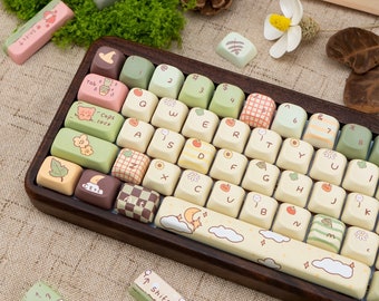 Bear Forest PBT 150 keys SOA Profile Keycaps Set, Cute Keycaps, Custom Keycaps