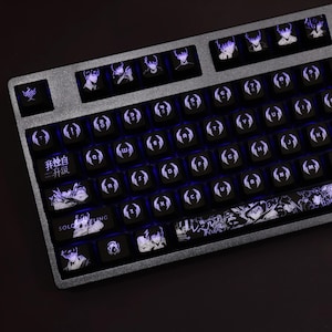 Solo Leveling Dark Theme PBT 104 Tasten Cherry Profil Tastenkappen Set, süße Tastenkappen, benutzerdefinierte Tastenkappen