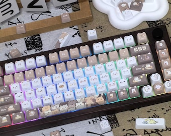 Kitten Group PBT Keycaps Set: MAO Profile, Dye Sublimation, 140 Keys