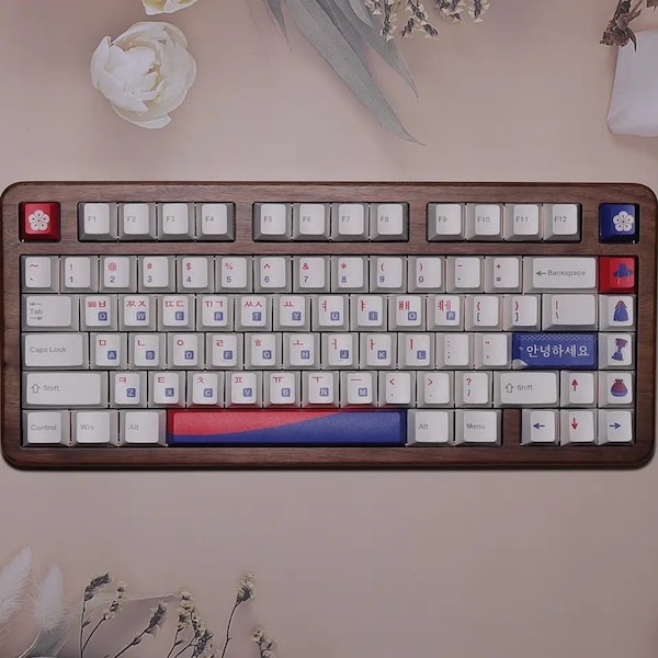 Korea Nation Englisch Koreanisch PBT 140 Tasten Cherry Profile Keycaps Set, süße Keycaps, individuelle Keycaps