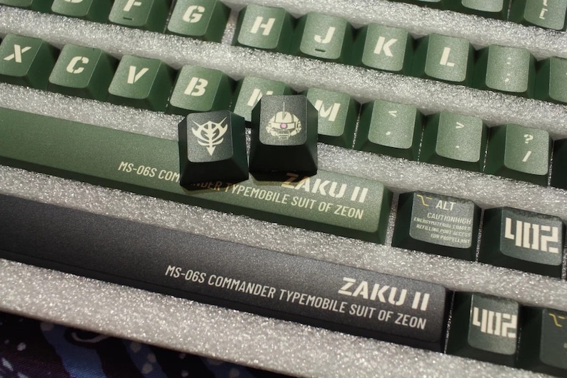 Zeon Zaku II Green Version English PBT 140 Keys KCA Profile Keycaps Set ...