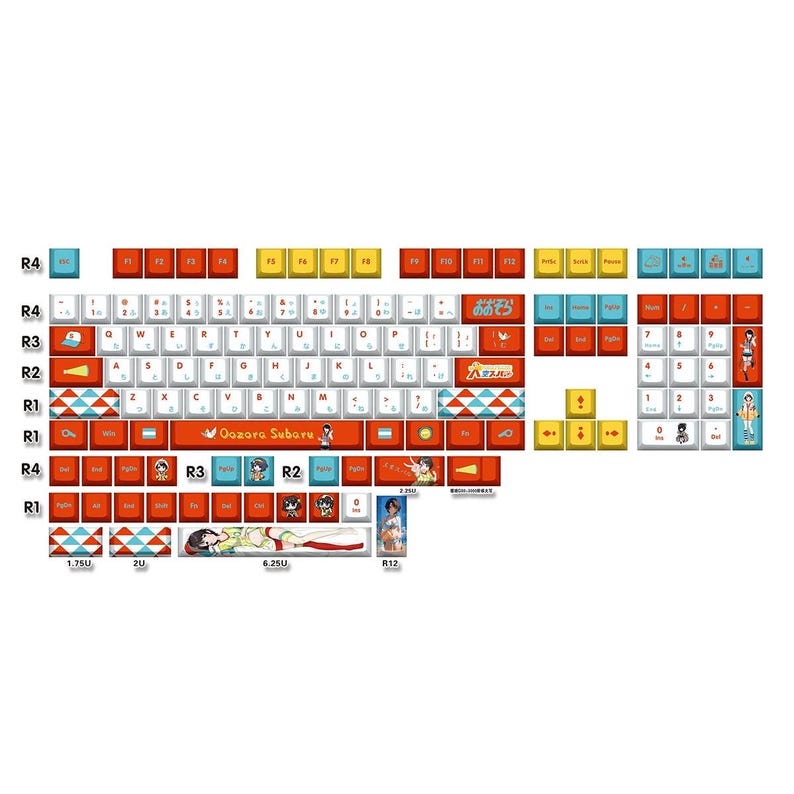 Keycaps Profile R1 R3 Hololive Oozora Subaru Keycaps: 132 PBT Dye Sub Cherry Profile - Etsy