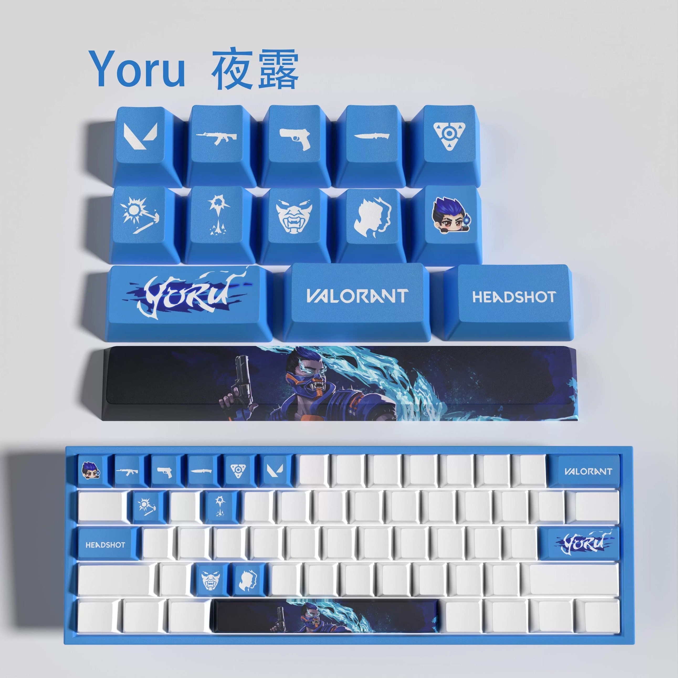 Reyna Raze Neon Valorant Characters Neon Reyna Raze English PBT 14 Keys/set Cherry ...