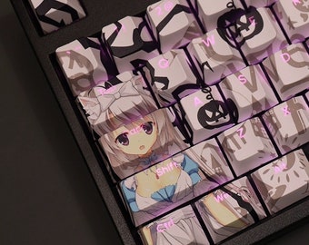 Sanoba Witch Ayachi Nene PBT 108 keys Cherry Profile Keycaps Set, Cute Keycaps, Custom Keycaps