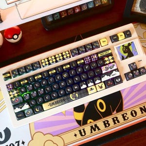 Umbreonn PBT 133 Tasten MOA Profil Tastenkappen Set, süße Tastenkappen, benutzerdefinierte Tastenkappen