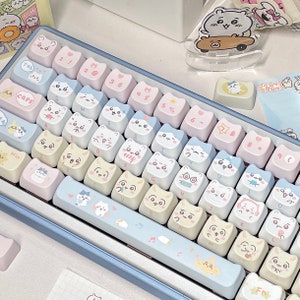 Chiikawaaa PBT 140 keys MAO Profile Keycaps Set, Cute Keycaps, Custom Keycaps