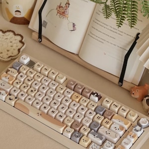 Head Dogs Emotion Engels PBT 142 toetsen MAO-profiel keycaps set, schattige keycaps, custom keycaps
