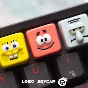 Square Sponge Artisan Handmade Keycaps Cherry MX For Mechanical Keyboard, Cute Keycaps, Custom Keycaps
