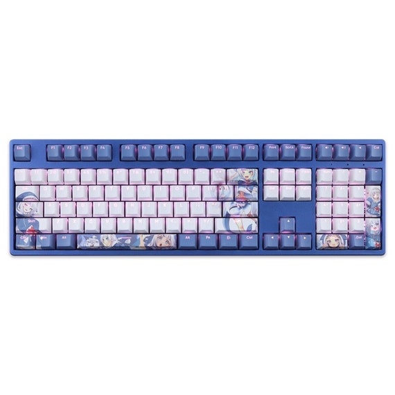 Gawr Gura GMK A Keycap 自作キーボード Gawr Gura Keycaps: PBT Dye Sub Cherry Profile - 108 Keys - Etsy