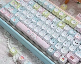 Juego de teclas PBT Little Bear, perfil EAO, 130 teclas
