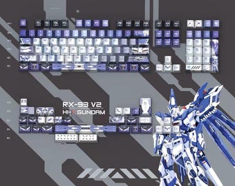 Teclas Hi-V Robot Purple PBT en inglés: Perfil Cherry, juego personalizado