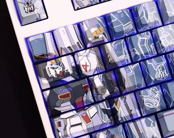 Gundamm RX-93 Keycaps: 108-Key Cherry Profile PBT Dye Sublimation Set