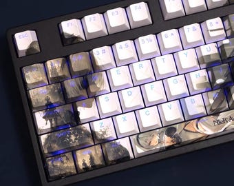 Teclas Nier Automata 2B: Sublimación de tinta PBT, perfil Cherry